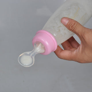 Soft Head Baby Rice Cereal Bottle Baby Training Pp Bottle Squeeze Spoon