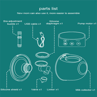 Smart Wearable Electric Breast Pump Large Caliber
