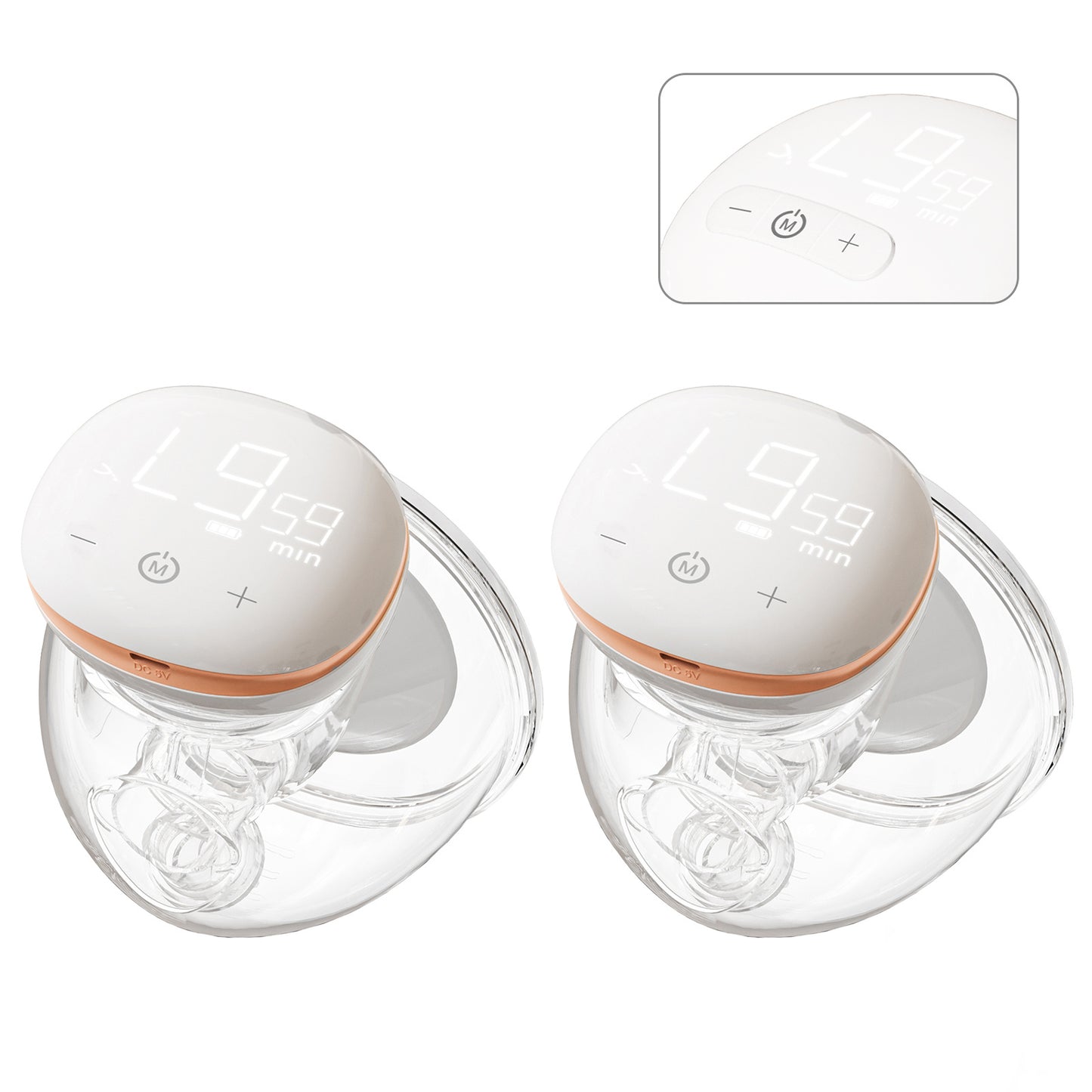 2Pcs Wearable Breast Hands Free Electric Portabl