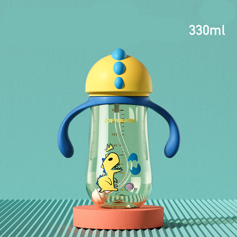 PPSU learning Cup baby drinking cup children's duckbill straw dual purpose with handle type water bottle