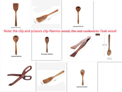 Teak Wood Non Stick Cookware And Kitchen Utensils