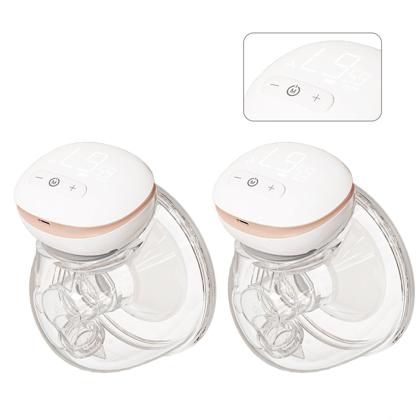 2Pcs Wearable Breast Hands Free Electric Portabl