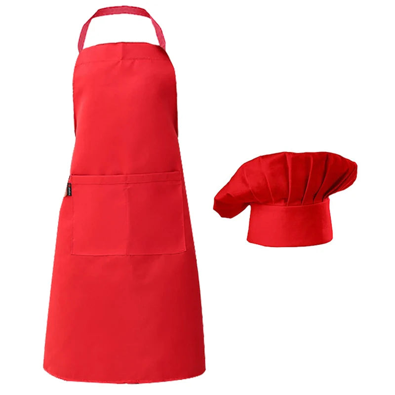 Apron Chef Hat Set Adjustable Half-length Adult Apron Striped Hotel Restaurant Chef Waiter Kitchen Cook Apron