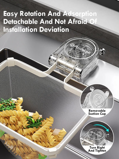 Kitchen Sink Filter Rack Suction Cup Iron Drain Filter Screen Household Strong Load-Bearing Foldable Upright