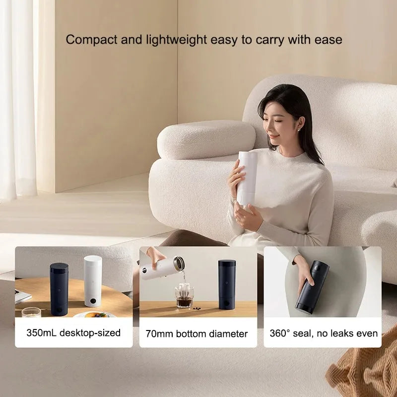 NEW XIAOMI Mijia Portable Electric Kettle 2 Thermos Cup Fast Water Boiler 350ml Smart Temperature Insulated Kettle Travel (CN) - Gloweve