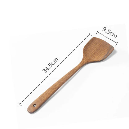 Kitchen Utensils Set Non-Stick  Cookware for Kitchen Wooden Handle Soup spoon spatula Rice spoon shovel Kitchen Accessories - Gloweve