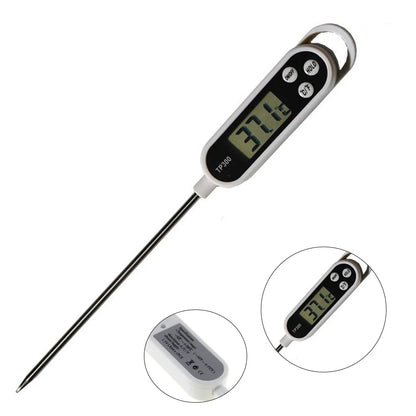 Stainless steel probe cooking food, barbecue stove, water, milk, oil, liquid meat, digital kitchen thermometer kitchen tools - Gloweve