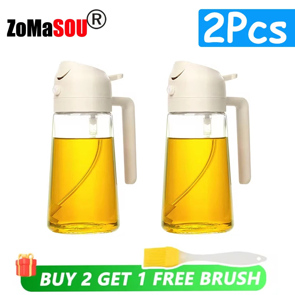 1-4Pc 2-in-1 Sprayer Pourer Oil Empty Bottle Plastic Oil Container Dispenser Vaporizer Kitchen Barbecue Camping Cooking Utensils - Gloweve