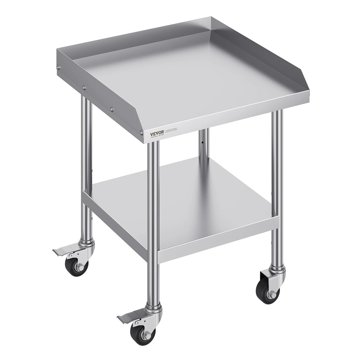 SucceBuy Stainless Steel Work Table Commercial Food Prep Worktable with 4 Wheels Heavy Duty Prep Worktable for Restaurant Home