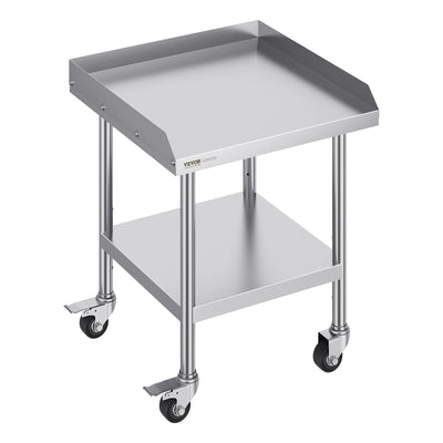 SucceBuy Stainless Steel Work Table Commercial Food Prep Worktable with 4 Wheels Heavy Duty Prep Worktable for Restaurant Home