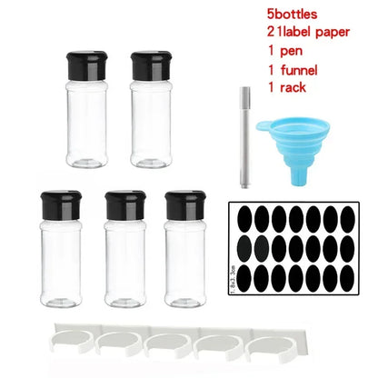 Spice Jars Set 5/10/15/20PC Jars for Spices Salt and Pepper Shaker Seasoning Jar Spice Organizer Plastic Barbecue Condiment - Gloweve