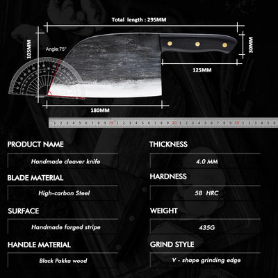 New Handmade Forged Chinese Cleaver Chef Knife Clad Steel Vegetables Meat Slicing Knife Professional Kitchen Cooking Tools