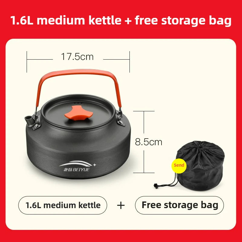 Outdoor Hiking Cookware Camping Cookware Boiling Water Teapot Frying Pan Equipment Portable Camping Pot Supplies Combination Set - Gloweve
