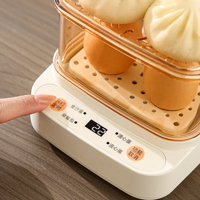 120W Electric Egg Boiler Smart Steamer Timing Egg Cooker Mini Breakfast Machine 2 Eggs Portable Steamer Automatic Power Off 220V