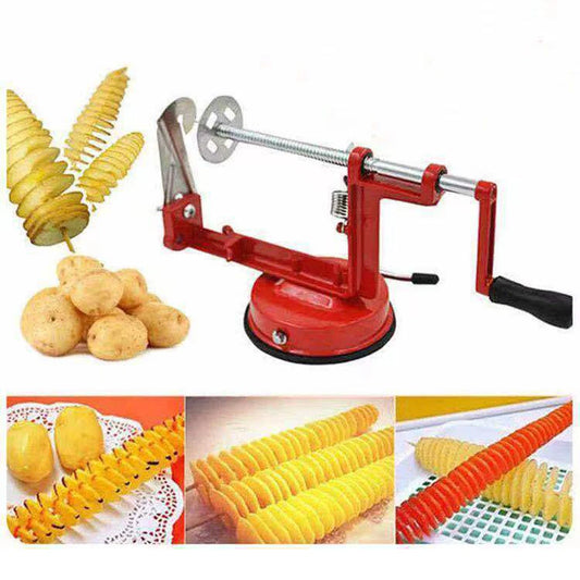 1PC Multifunctional Rotating Potato Chip Maker, Household Stainless Steel Manual Potato Tower Machine - Gloweve