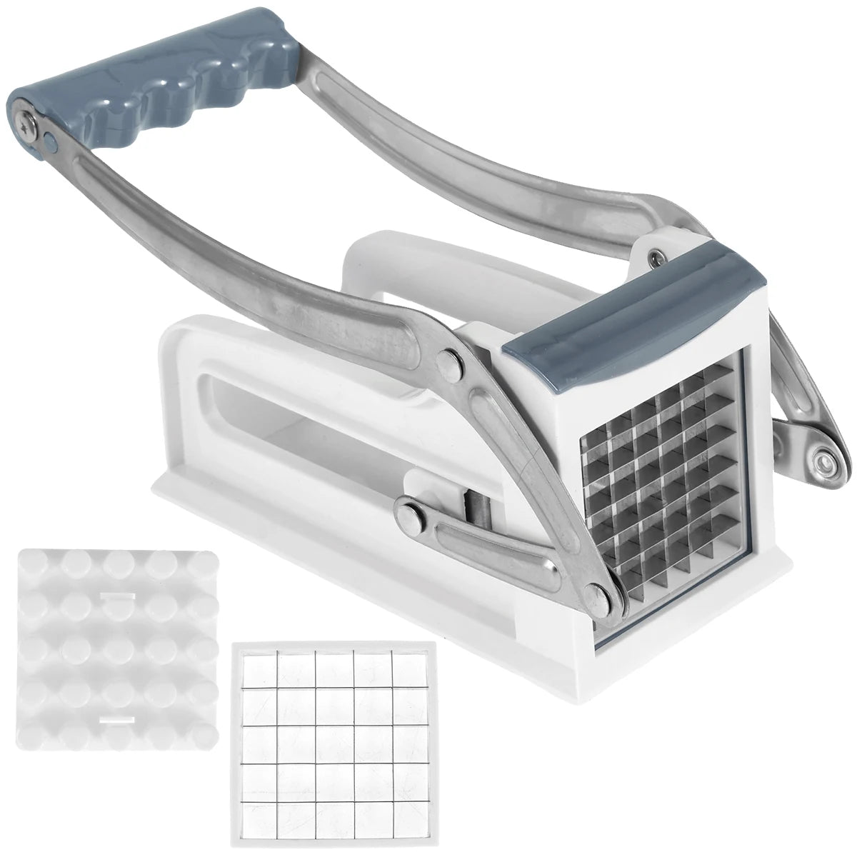 French Fry Cutter Stainless Steel Potato Chipper with 25/49Holes Blades Fast Cutting Manual Food Slicer Kitchen Vegetable Cutter - Gloweve
