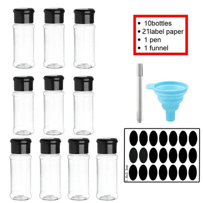 Spice Jars Set 5/10/15/20PC Jars for Spices Salt and Pepper Shaker Seasoning Jar Spice Organizer Plastic Barbecue Condiment - Gloweve