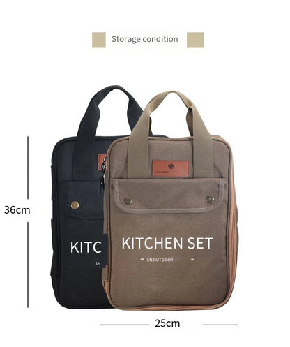 Outdoor Camping Kitchenware 8-Piece Set Comes with A Full Set of Thickened Cookware Storage Kit Cutlery Camping Supplies Tools - Gloweve