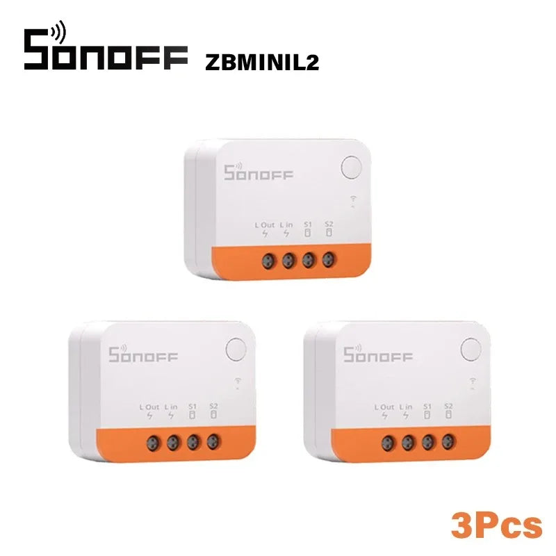 SONOFF ZBMINI L2 Zigbee Smart Switch Mini L2 Zigbee Zbminil2 No Neutral Wire Two-Way Control Required 1-Gang  Alexa Google Home