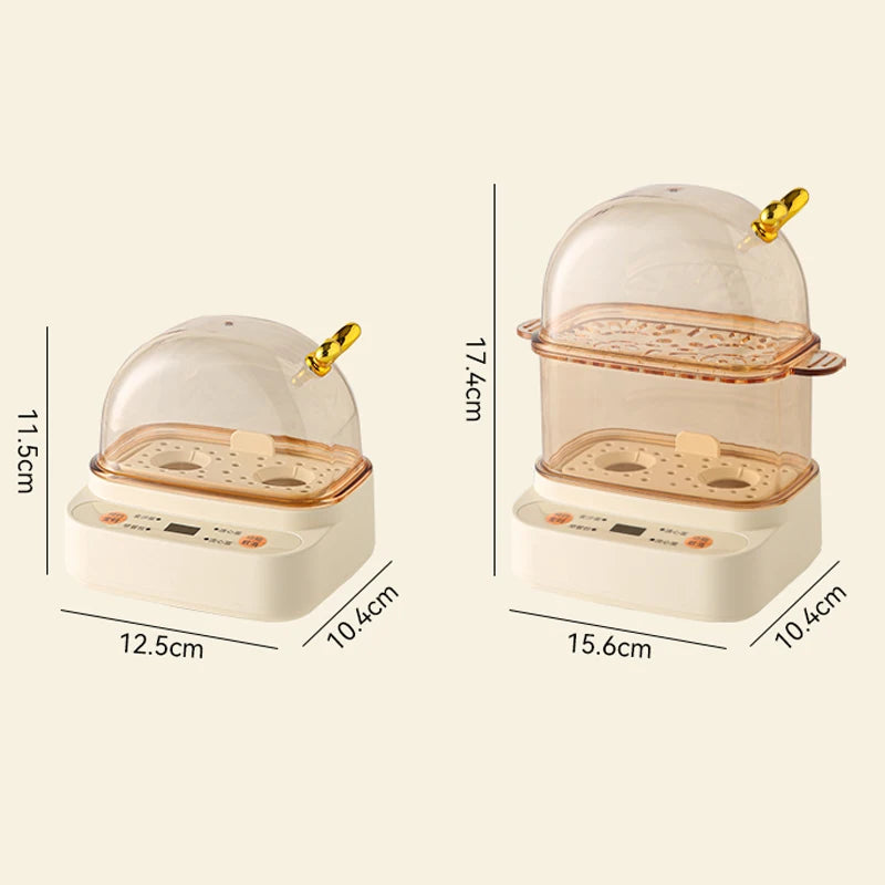 120W Electric Egg Boiler Smart Steamer Timing Egg Cooker Mini Breakfast Machine 2 Eggs Portable Steamer Automatic Power Off 220V