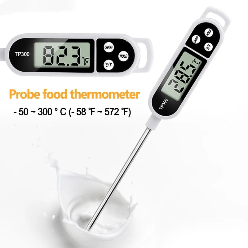 Stainless steel probe cooking food, barbecue stove, water, milk, oil, liquid meat, digital kitchen thermometer kitchen tools