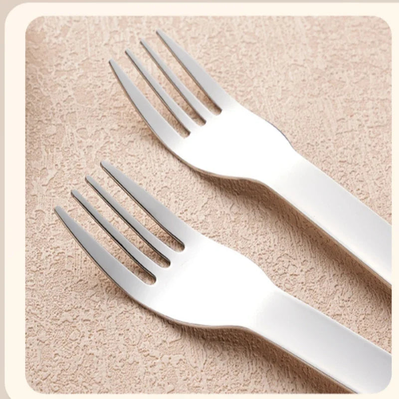 Portable Stainless Steel Cutlery Set, Suitable for Work, School, Picnic, Camping, Travel, Reusable Silicone Portable Cutlery Set - Gloweve