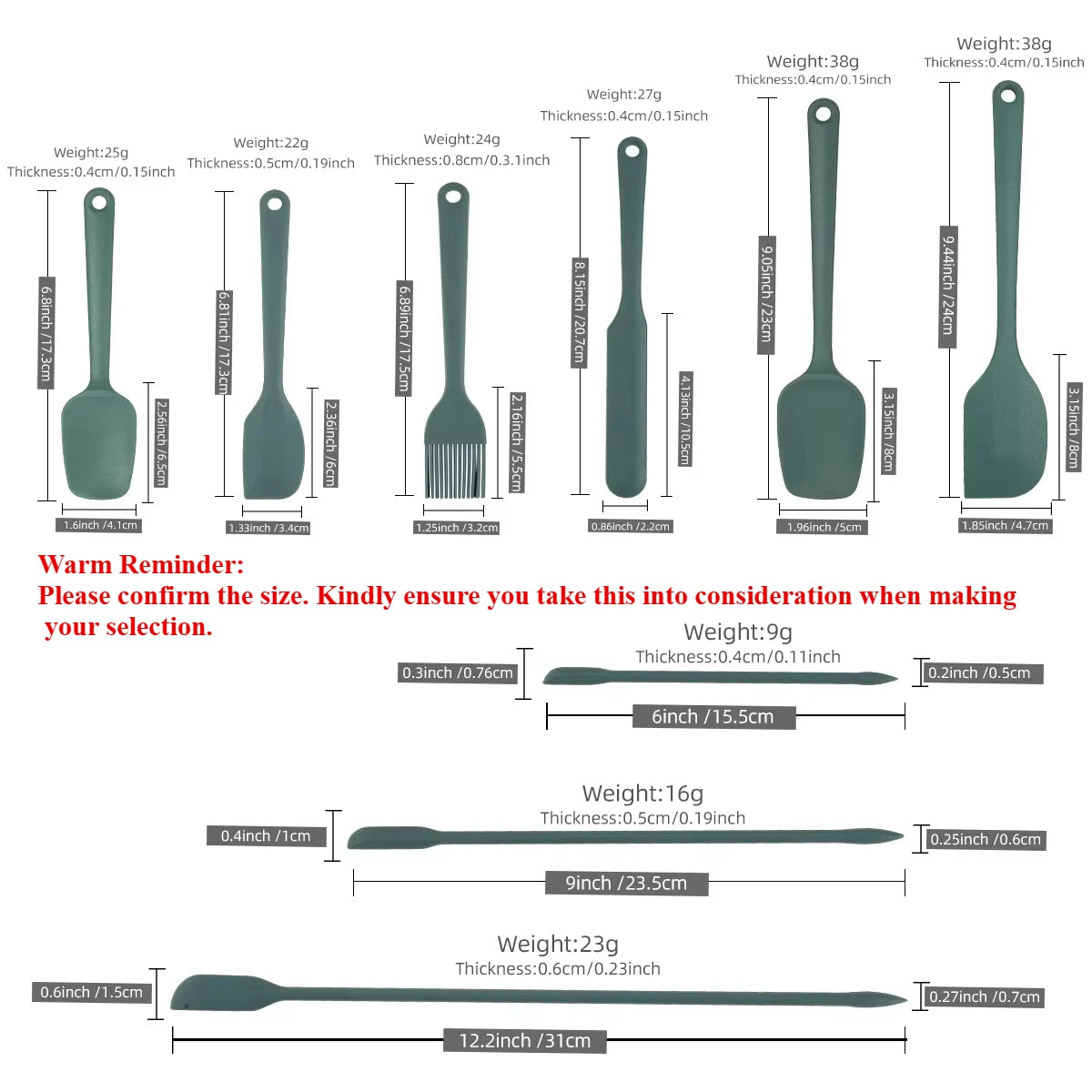 6/9 Pieces Silicone Bakeware Spatula Set Food Grade Non Stick Heat Resistant Spatulas Cooking Kitchen Essentials Baking Tools