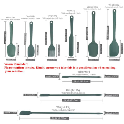 6/9 Pieces Silicone Bakeware Spatula Set Food Grade Non Stick Heat Resistant Spatulas Cooking Kitchen Essentials Baking Tools