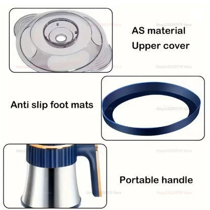 Household Meat Grinder Five-speed Stainless Steel Ground Meat Fruit and Vegetables Electric Kitchen Blenders Food Processor - Gloweve