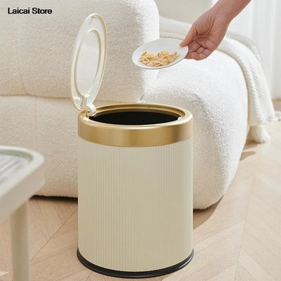 Minimalist design with lid for kitchen with large capacity garbage collection, living room and bathroom trash can
