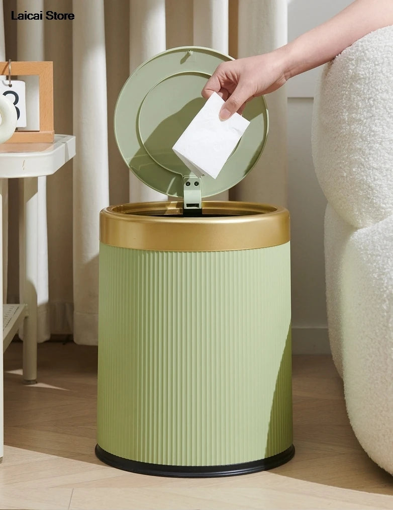 Minimalist design with lid for kitchen with large capacity garbage collection, living room and bathroom trash can
