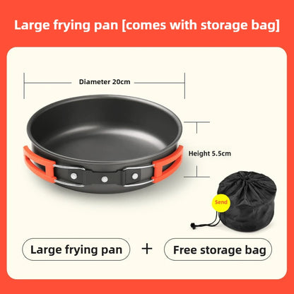 Outdoor Hiking Cookware Camping Cookware Boiling Water Teapot Frying Pan Equipment Portable Camping Pot Supplies Combination Set - Gloweve
