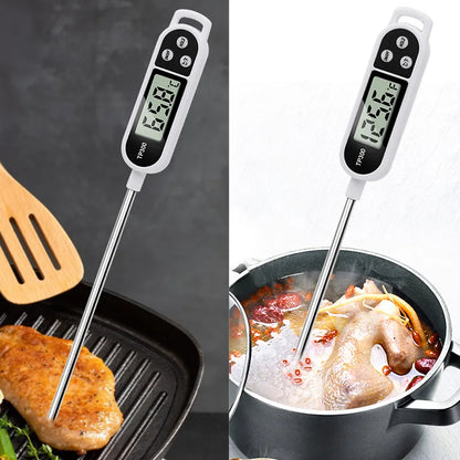 Stainless steel probe cooking food, barbecue stove, water, milk, oil, liquid meat, digital kitchen thermometer kitchen tools - Gloweve