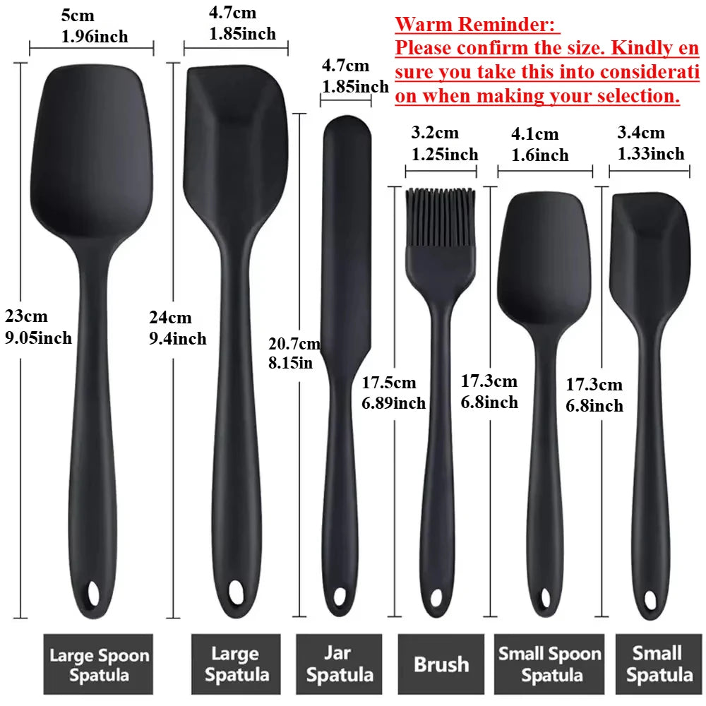 6/9 Pieces Silicone Bakeware Spatula Set Food Grade Non Stick Heat Resistant Spatulas Cooking Kitchen Essentials Baking Tools