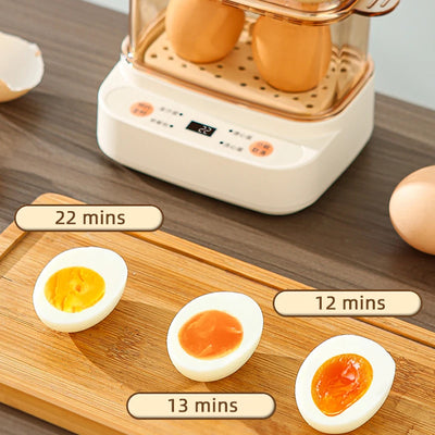 120W Electric Egg Boiler Smart Steamer Timing Egg Cooker Mini Breakfast Machine 2 Eggs Portable Steamer Automatic Power Off 220V