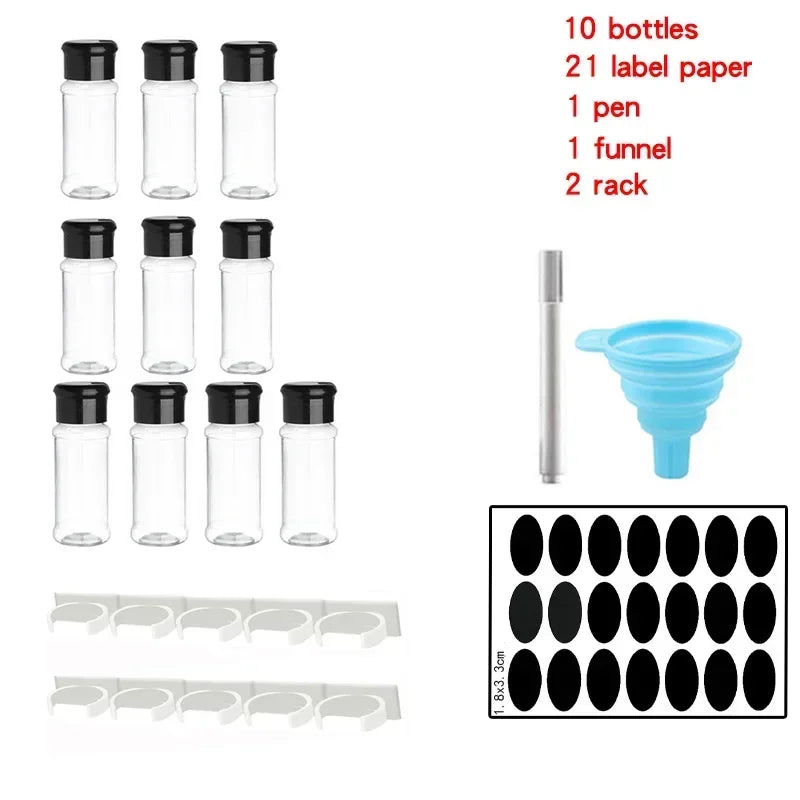 Spice Jars Set 5/10/15/20PC Jars for Spices Salt and Pepper Shaker Seasoning Jar Spice Organizer Plastic Barbecue Condiment - Gloweve