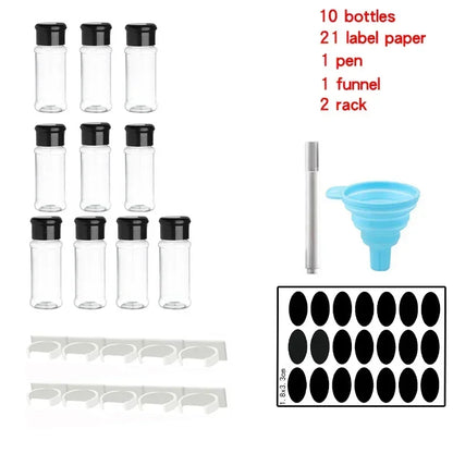 Spice Jars Set 5/10/15/20PC Jars for Spices Salt and Pepper Shaker Seasoning Jar Spice Organizer Plastic Barbecue Condiment - Gloweve