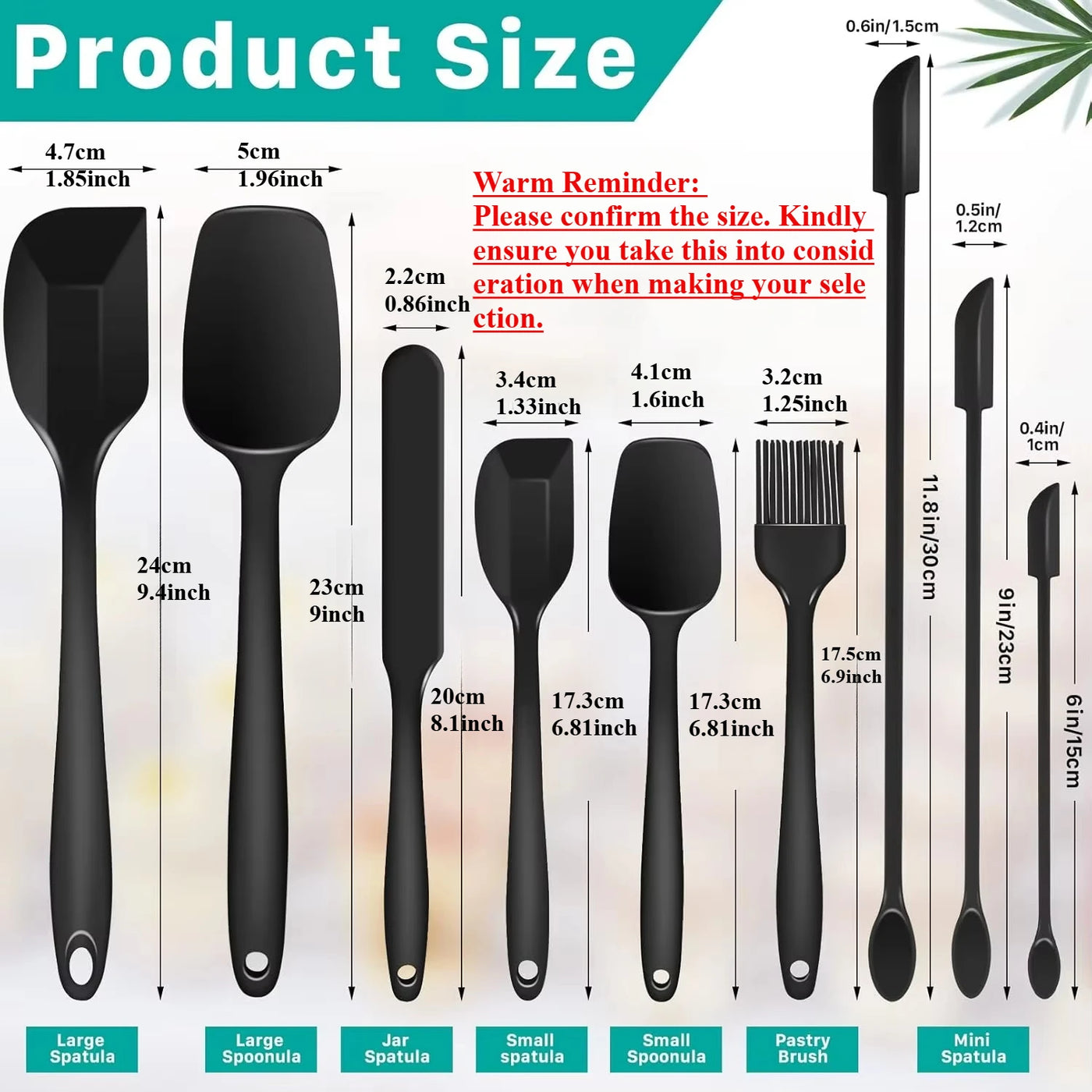 6/9 Pieces Silicone Bakeware Spatula Set Food Grade Non Stick Heat Resistant Spatulas Cooking Kitchen Essentials Baking Tools