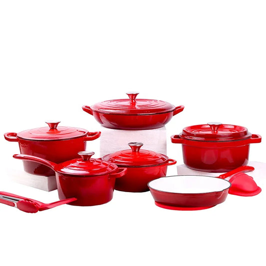 Kitchen customizable  enameled dutch oven cast iron cookware casserole cooking soup & stock pots and pans set - Gloweve