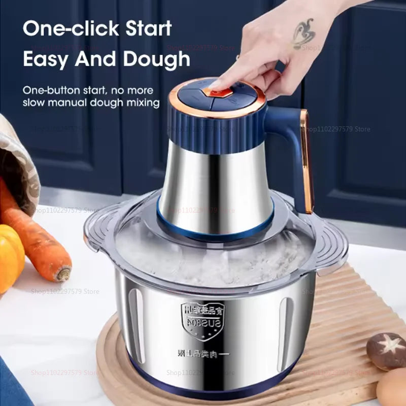Household Meat Grinder Five-speed Stainless Steel Ground Meat Fruit and Vegetables Electric Kitchen Blenders Food Processor