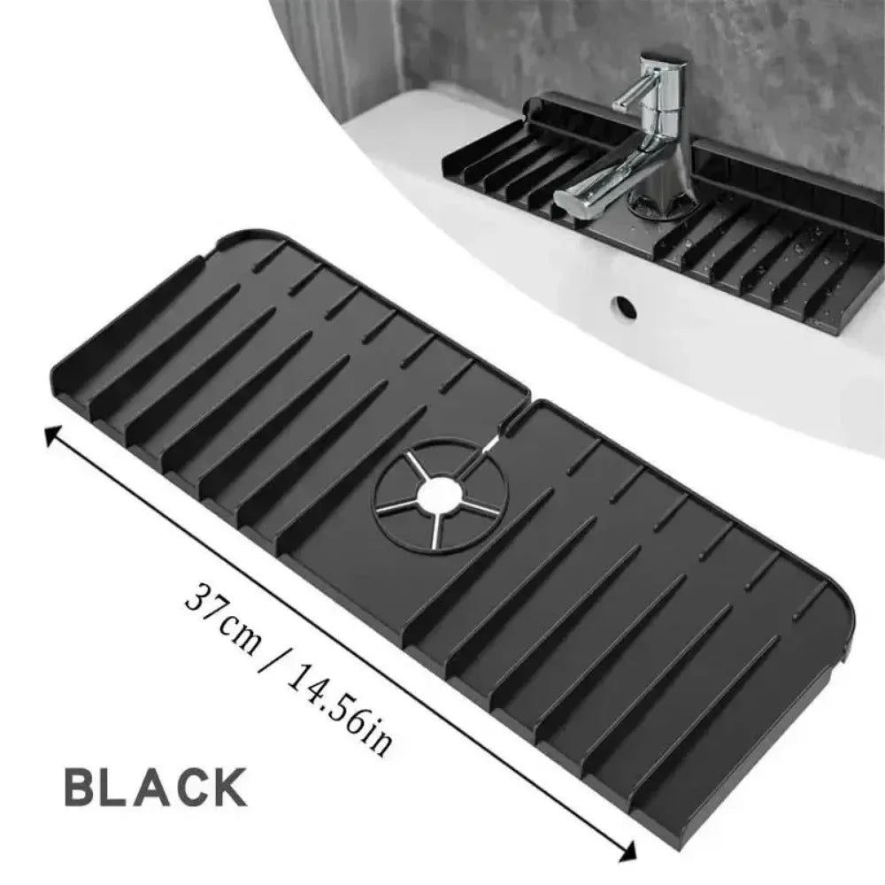 Drain Water Retaining Sink Anti-spray and Pad Silicone Faucet Splashproof Water Pad Absorbent Pad Bathroom Kitchen Accessories