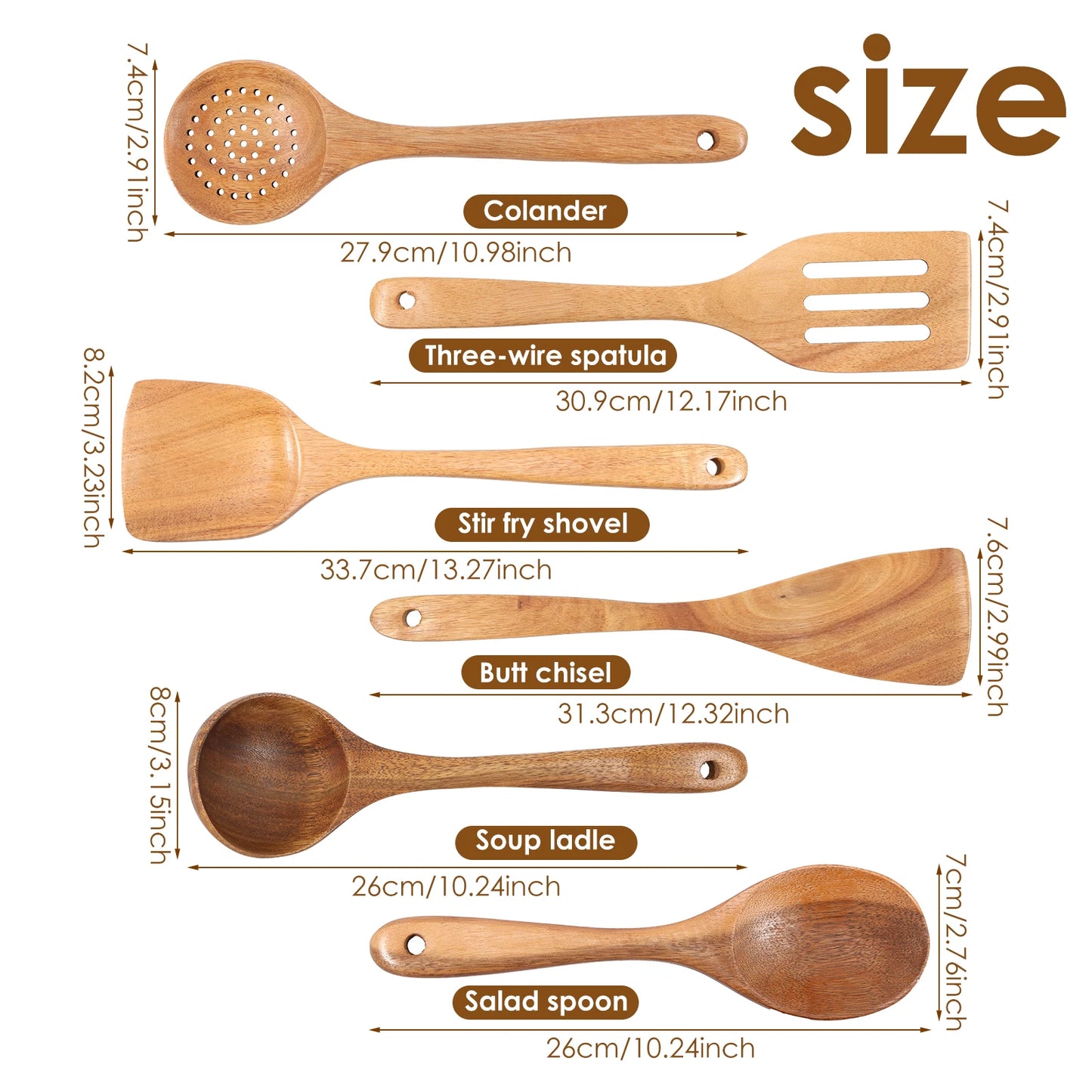 Wood Utensil Set  and Utensils Holder Kitchen Cooking Stainless Steel Utensil Set Practical Cookware Kit for Home Everyday Use - Gloweve