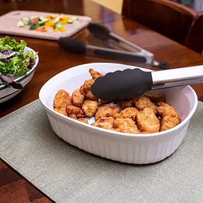 Kitchen Tongs Stainless Steel Food Tongs with Silicone Tips Meat Salad Bread Clip Barbecue Grill Buffet Clamp Cooking Tool Brush - Gloweve