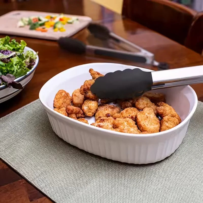 Kitchen Tongs Stainless Steel Food Tongs with Silicone Tips Meat Salad Bread Clip Barbecue Grill Buffet Clamp Cooking Tool Brush