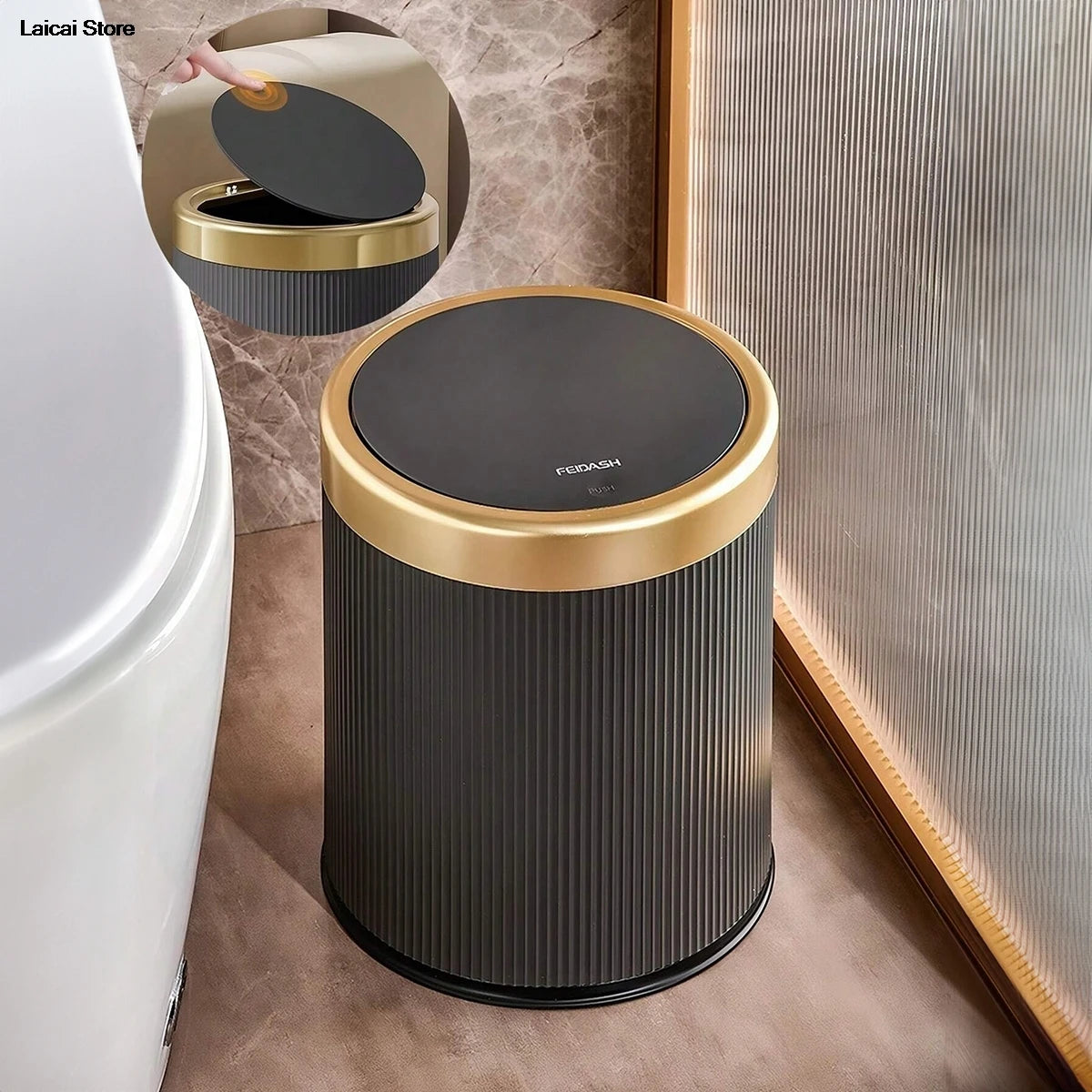 Minimalist design with lid for kitchen with large capacity garbage collection, living room and bathroom trash can