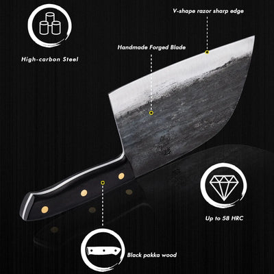 New Handmade Forged Chinese Cleaver Chef Knife Clad Steel Vegetables Meat Slicing Knife Professional Kitchen Cooking Tools